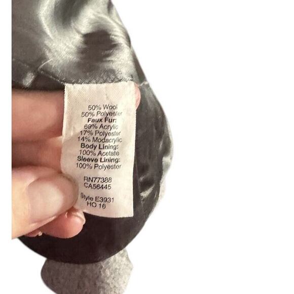 J Crew Vail Parka Womens Jacket Wool Faux Fur Trim Hood Coat Gray Size 4 - Picture 10 of 10